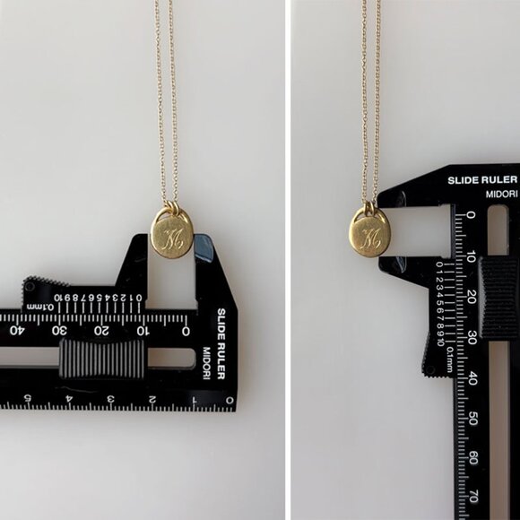 14k Recycled Gold Monogram Necklace - Picture 6 of 8